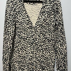 41 Hawthorn Black and Cream Animal Print Sweater